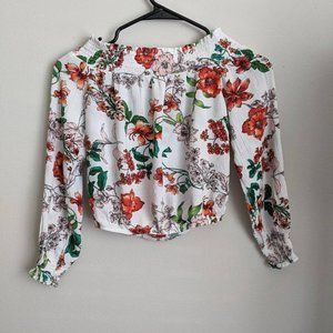 H&m Off Shoulder Floral Top Sz S